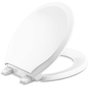 KOHLER 78052-RL-0 Rutledge ReadyLatch Quiet Close Rount Toilet Seat, Slow Close Lid and Seat, Grip-Tight Bumpers and Installation Hardware, White