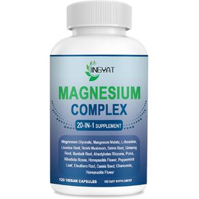 Cortisol Supplement Softgels, Easy Absorption Magnesium Glycinate 400mg, 20-in-1 Magnesium Complex Supplement with Magnesium Malate 200mg, L-theanine and More, Bone, Heart, Muscle, Immune, Sleep