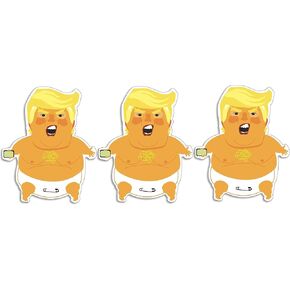Gear Tatz - Baby Trump, Set of Three Stickers - 3.5 x 3 inch Bumper Sticker - Professionally Made in USA - Vinyl Decal