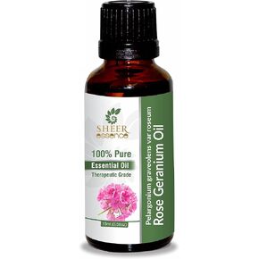 Rose Geranium Oil 15 ML (0.51 Fl.OZ) | 100% Pure Natural Undiluted Uncut Therapeutic Grade Pelargonium Graveolens VAR Roseum Essential Oil