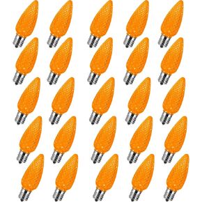50 Pack Replacement C9 LED Christmas Light Bulbs Shatterproof C9 Led Light Bulbs 1W Mini Bulb Intermediate E17 Base Decor Red Light Bulbs Green Light Bulb, String Lights, Window Candle Indoor Outdoor