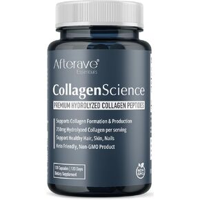 Collagen Science, Premium Hydrolyzed Collagen Peptides, Counteract Skin-Aging, Scalp Follicle Strength for Hair Loss Protection, Supports Bone Joint Mobility, Enhanced Collagen Formation & Production