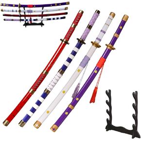 40" Roronoa Zoro 4 Piece Samurai Sword Set(Kitetsu+2 Yama Enma+Nidai Kitetsu) for Cosplay,Collection,Display,Performance