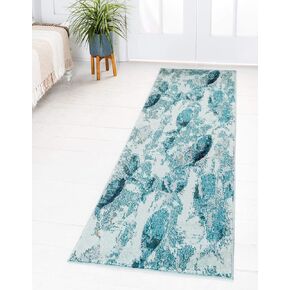 Unique Loom Positano Collection Coastal Modern Fish Light Blue Area Rug (5' x 8')