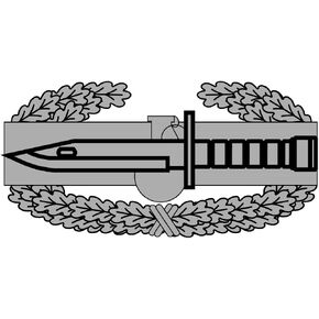 US Army - Combat Action Badge Reflective Decal - Five Inch Wide Full Color Decal On 3M Reflective Material, Sticker