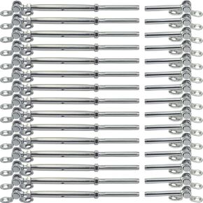 Cable Railing Hardware, 20 Pairs Stainless Steel Cable Railing Kit,for 3/16 Cable Railing System, Adjustable Angle,T316 Marine Grade
