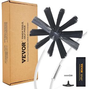 VEVOR 50 FEET Dryer Vent Cleaner Kit, 37 Pieces Duct Cleaning Brush, Reinforced Nylon Dryer Vent Brush, Dryer Cleaning Tools Lint Remover with Flexible Lint Trap Brush, Clamp Connectors
