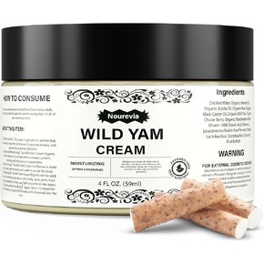 Wild Yam Cream for Hormone Balance 4oz - Wild Yam Moisturizing Cream for PMS, Menopause, Menstrual Support, Hot Flashes & Night Sweats Relief - Suitable for All Skin Types by Nourevia