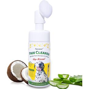 Dog Paw Cleaner, No Rinse Waterless Dog Paw Shampoo with Bath Brush, PH Balance Dog Paw Yeast Infection Treatment, Muddy Paw Cleaner for Dogs Large