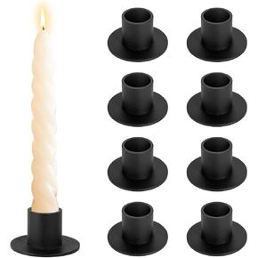 8 Pack Black Candle Holder Matte Taper Candle Holder Retro Candlestick Holder Farmhouse Decor for Home Wedding Party Anniversary Housewarming Gifts for Women Men