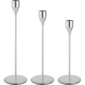 Metal Black Taper Candle Holder for Wedding, Christmas, Taper Candlestick Holder for Table Centerpiece Décor, 3 Pcs