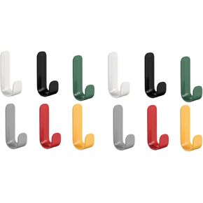 Adhesive Hooks Utility Wall Key for Decorative Holder Rack Self Towels, Hats, Shower, Kitchen, Living Room, Office(12 Pcs)