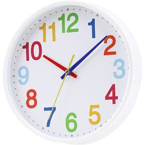 Wristart Time Teaching Clock 12 Inch Silent Wall Clock for Kids Learning Time, Silent Non-Ticking Quartz Decorative Wall Clock for Teacher's Classrooms Or Children's Bedrooms