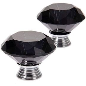Mtsooning Crystal Cabinet Knobs, 4PCS Diamond Glass Handles Drawer Pulls for Dresser Closet Wardrobe Cupboard Door Kitchen Bathroom Furniture Decoration, with Mounting Screws(Blue)
