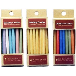 100% Pure Beeswax Birthday Candles Bundle (3 Packs of 20, Royal, Natural and Pastel Colors, 3 Inch Tall) in Saudi Arabia