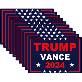 10 عبوات من ملصقات Trump Vance 2024 من الفينيل العاكسة لجهاز الكمبيوتر المحمول، ملصق مضاد للماء لنافذة السيارة، أزرق، TP-01