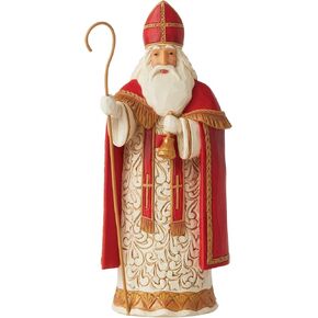 Enesco Jim Shore Heartwood Creek Christmas Around The World Belgian Santa Generous St. Niklaas Figurine, 7.2 Inch, Multicolor