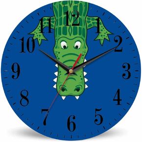 Red Rose Wall Clock Nature Floral Petal Leaf Valentine's 10 Inch Silent Non Ticking Battery Operated Clock Vintage Round Clock for Living Room Bedroom Bathroom Office Decor