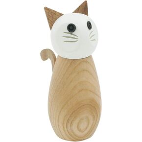 Cat Salt or Pepper Mill - Wooden Spice Grinder