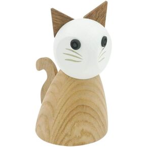 Cat Salt or Pepper Mill - Wooden Spice Grinder