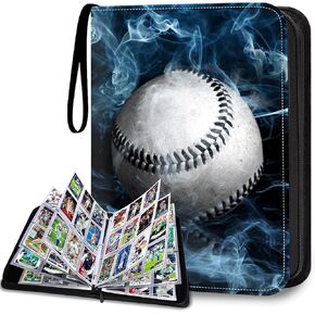 Baseball Card Binder with 900 Pockets, Sports Trading Card Binder, Collectible Trading Card Albums with 50 Pages Card Sleeves to Organize and Protect Baseball Trading Cards for Collectors