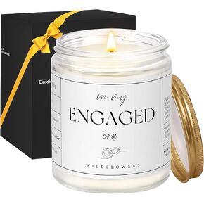 Engagement Gifts for Couples, Bride to Be Gifts, Decor in My Engaged Era Candle, Jasmine, Rosemary Scented Candle, 7 oz Soy Candle, Engagement and Bridal Shower Gifts for Her