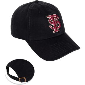 Desert Cactus Florida State University Baseball Hat Seminoles FSU Brimmed Embroirderd Hats Cap Adjustable Cloth Strap Adult (Style H1) Black
