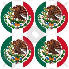 MEXICO Mexican 50mm (2") Vinyl Bumper-Helmet Stickers, Decals x4