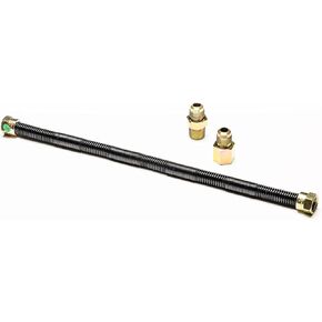 30'' x 1/2'' High Capacity Gas Flex Line - Premium Quality Black Non-Whistle Fire Pit, Fireplace, Dryer Gas Line - Perfect Gas Line for NG or LP Fire Pits - Versatile Usage - Easy Installation