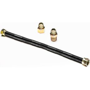24'' x 3/4'' High Capacity Gas Flex Line - Premium Quality Black Non-Whistle Fire Pit, Fireplace, Dryer Gas Line - Perfect Gas Line for NG or LP Fire Pits - Versatile Usage - Easy Installation