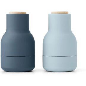 Salt Grinder and Pepper Grinder Set of 2, Small (Carbon & Ash with Beech Lid)