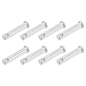 8 قطع من uxcell 5/16" x1-1/2 دبابيس Clevis بفتحة واحدة، دبابيس Clevis ذات رأس مسطح من الفولاذ الكربوني لإصلاح الميكانيكا، وتركيب الأثاث، والمعدات الصناعية، DIY (أزرق أبيض)