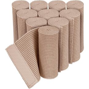 Elastic Bandage with Adhesive Closure 6" x5yd - Medical Tape - Washable Self Adhering Wrap for Muscle Support - Hook and Loop Closure - Sports Compression Roll for Sprained Ankle (6 in)