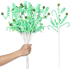 Super Holiday 12PCS Christmas Tree Decoration, Blue/White Christmas Ornaments Artificial Berry Picks and Sprays Stems Branches Picks Twigs, for Xmas Tree Vase Filler Home Holiday Decor