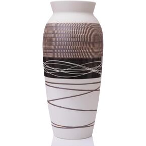 Ceramic Rustic Farmhouse Vase,12.6 Inch Large Boho Vase for Home Decor,Tall Vintage Pampas Grass Ceramic Flower Vase for Table, Living Room,Mantel, (B)