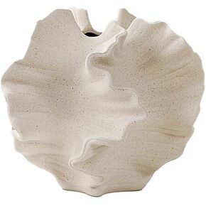 Modern Art Ceramic Coral Flower Vase Home and Office Decoration Sculpture Work Bohemian Decoration Coffee Table Office Bookshelf Living Room Decoration (White)