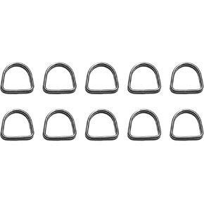 US STAINLESS 10 Pieces Stainless Steel 316 D Ring Welded 1/8" x 1" (3mm x 25mm ID) Marine Grade Dee