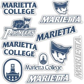 Desert Cactus Marietta College Stickers Pioneers Vinyl Decals Laptop Water Bottle Car Scrapbook 13.5x10.94 Sheet (Type 2)
