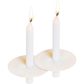 150 Packs Unscented White No Smoke Church Candles with Drip Protectors for Devotional Candlelight Vigil Service