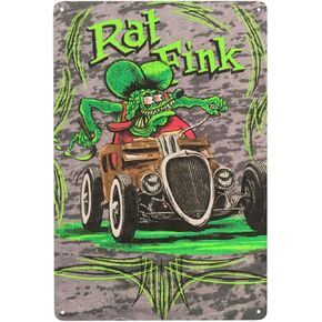 Decor Rat Fink Vintage Tin Sign Metal Painting Decorative Plaques Wall Decor Garage Man Cave Bar Pub Club Decoration