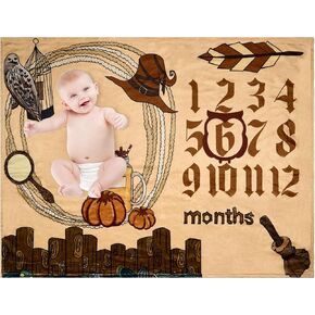 Baby Monthly Milestone Blanket Rainbow Sunshine Pattern Newborn Unisex Photo Blanket Premium Flannel Cashmere with Time Loop 40 "x50 Newborn Party Supplies