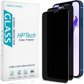HPTech (2 Pack) Privacy Screen Protector Designed for iPhone 12 Mini (5.4-Inch) Anti-Spy Tempered Glass, Anti Scratch, Bubble Free