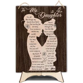 To My Daughter from Mom Plaque Sign, Mothers Day Gifts Daughter, I Love You Daughter Gift from Mom, Sentimental Gifts for Daughters from Mothers, Daughter Gifts, Birthday Gifts for Daughter