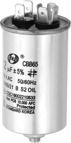 PATIKIL 12 فائق التوهج 12MDF 450VAC تشغيل مكثف التشغيل، مكثف تشغيل CBB65 دائري مع مسامير M8 لبدء تشغيل المروحة، مكيف الهواء، الغسالة، مكثف مضخة الحرارة الباردة in Saudi Arabia