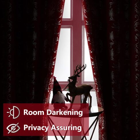 ستائر عيد الميلاد من فراميكس لغرفة المعيشة، ستائر تعتيم البونسيتة مطبوعة برقائق ذهبية لغرفة النوم، ستائر وستائر نوافذ عيد الميلاد، ستائر زهرية حمراء جروميت بطول 84 بوصة، مجموعة لوحتين in Kuwait