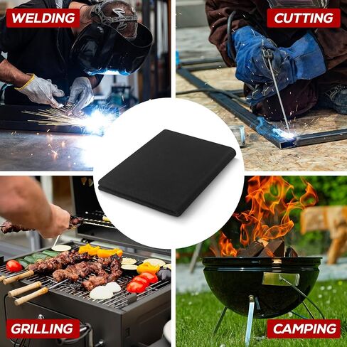 Carbon Felt Welding Blankets, Flame Retardant Fabric Material, 5MM Heat Shield Withstand High Temperature, Fireproof Mat for Soldering Brazing Plumbing, Protect from Sparks Spatter(8 * 12inch) in Saudi Arabia