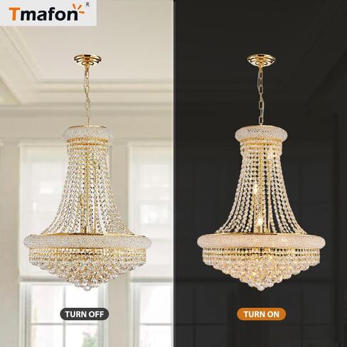 ضوء ثريا كريستال ذهبي كبير - قطر 31.5 بوصة، ثريات سقف 3 طبقات، إضاءة معلقة لغرفة المعيشة، غرفة الطعام، البهو in Kuwait