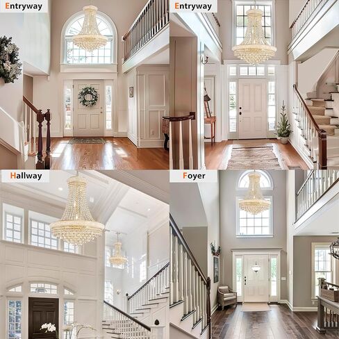 ضوء ثريا كريستال ذهبي كبير - قطر 31.5 بوصة، ثريات سقف 3 طبقات، إضاءة معلقة لغرفة المعيشة، غرفة الطعام، البهو in Kuwait