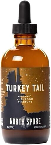 North Spore Organic Turkey Tail Tincture | Mushroom Supplement for Immune Wellness | Sustainably Grown & Confirmed for Potency | Trametes Versicolor Extract | Vegan, Non-GMO - 4oz in Saudi Arabia