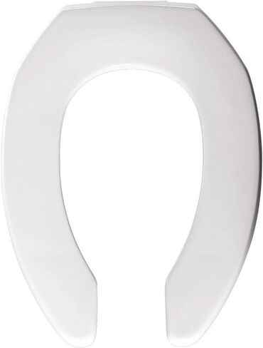 BEMIS 2155CT 000 Commercial Heavy Duty Open Front Toilet Seat without Cover that will never loosen & Reduce Call-backs, ELONGATED, Plastic, White in Kuwait